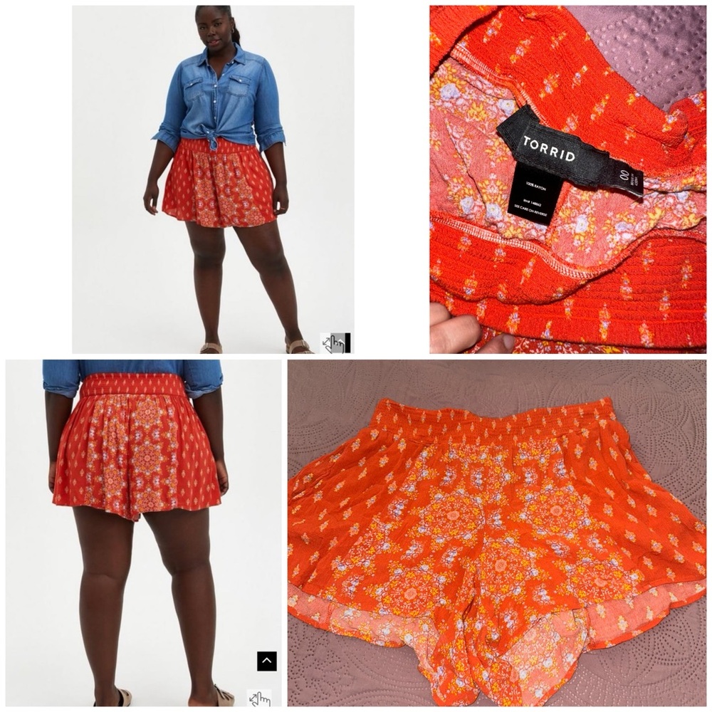 Torrid Gauze High Rise Smocked Waist Short Size 00